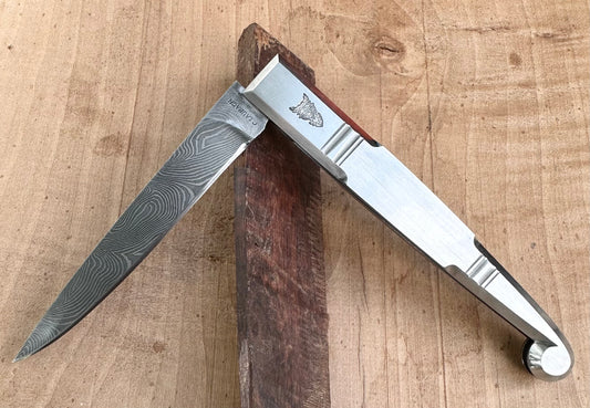 1740s Folding Knife with Damascus blade and carry clip